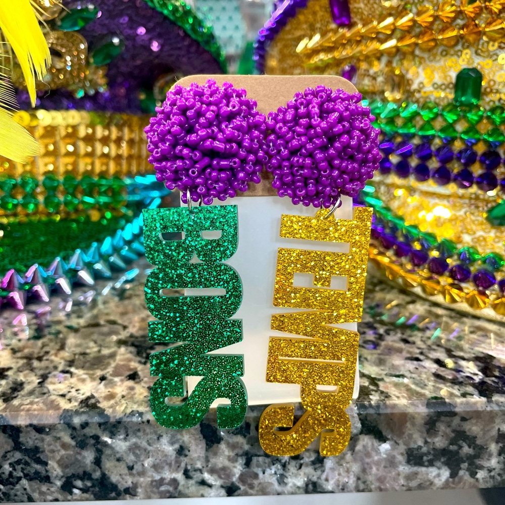 Bons Temps Mardi Gras Earrings